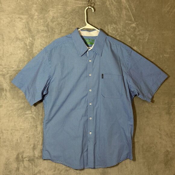 Cinch Shirt Mens XL Blue Polka Dot Modern Short Sleeve Button Up Western Cowboy - Picture 2 of 10